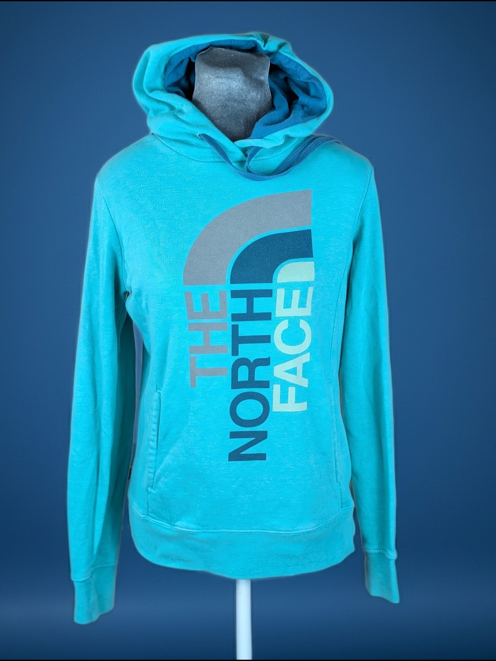 The North Face Women's S Turquoise Pullover Hoodie Knit Long Sleeve